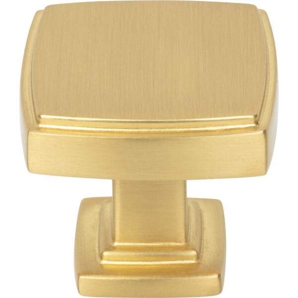 1-1/4 Overall Length Brushed Gold Square Renzo Cabinet Knob
